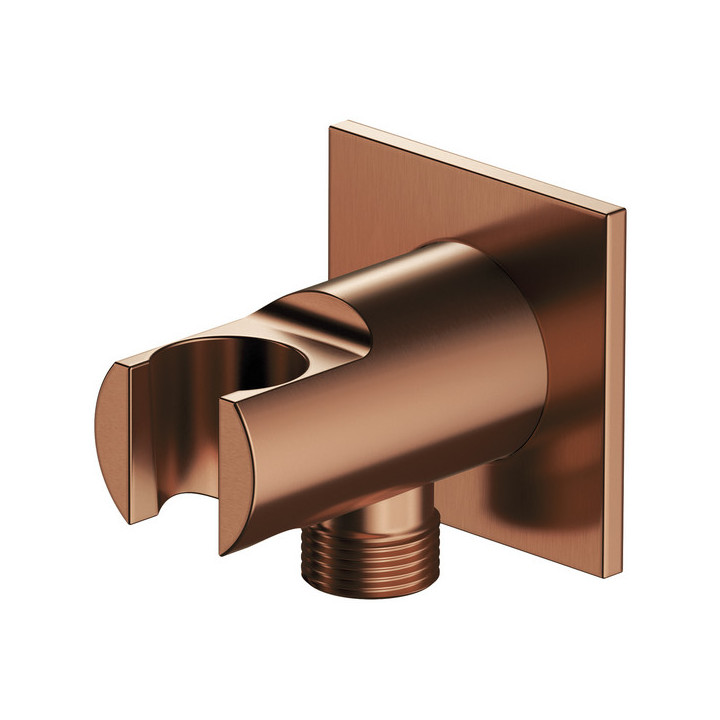 Przyłącze kątowe Omnires, z uchwytem na słuchawkę, kwadratowa rozeta, chrom