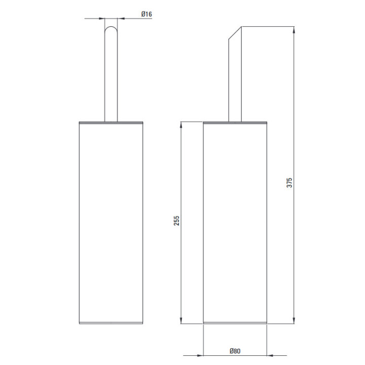 Szczotka WC wolnostojąca, Deante Silia, złoto szczotkowane