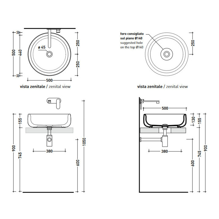 Umywalka Flaminia Bonola 50 cm- sanitbuy.pl
