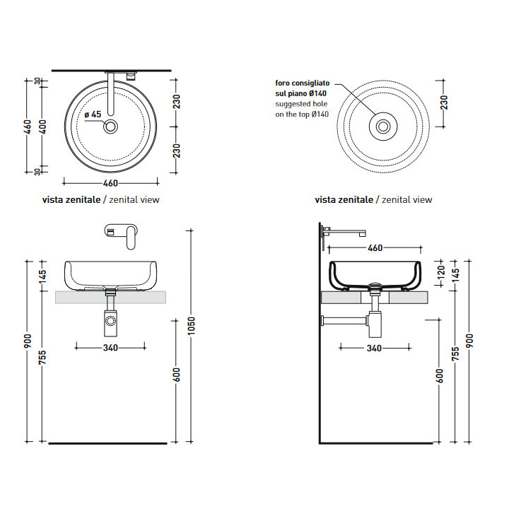 Umywalka Flaminia Bonola 46 cm- sanitbuy.pl
