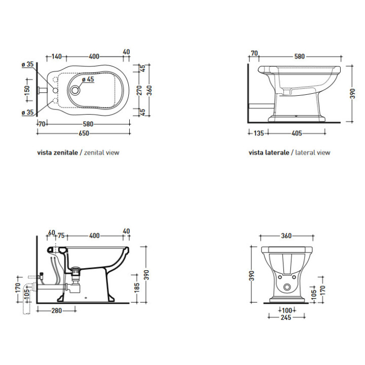 Bidet Flaminia Efi stojący- sanitbuy.pl