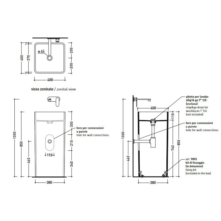 Umywalka Flaminia Monowash stojąca, mocowana do ściany- sanitbuy.pl