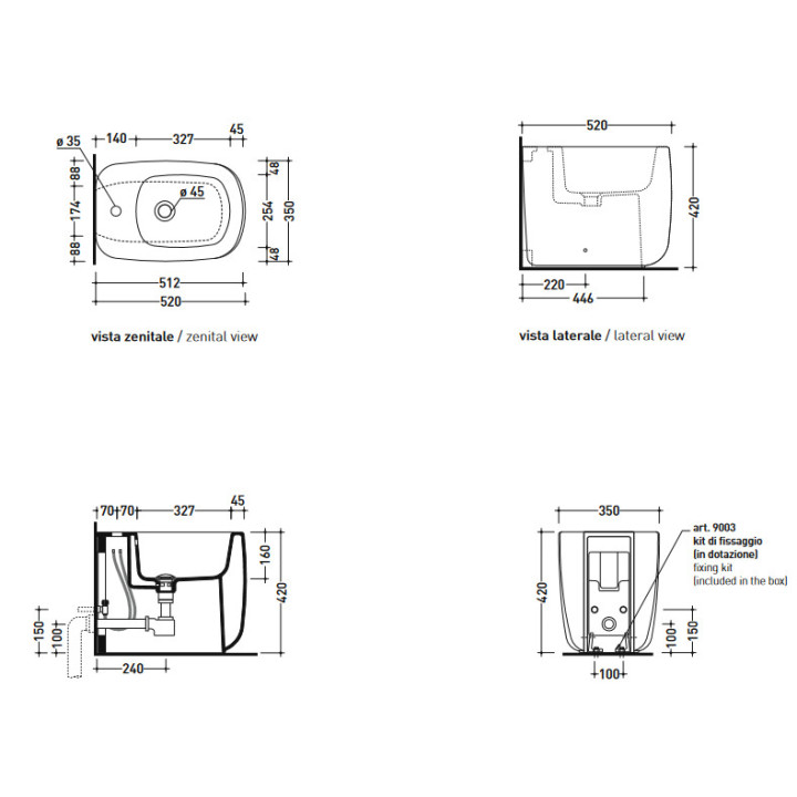 Bidet Flaminia Mono stojący- sanitbuy.pl