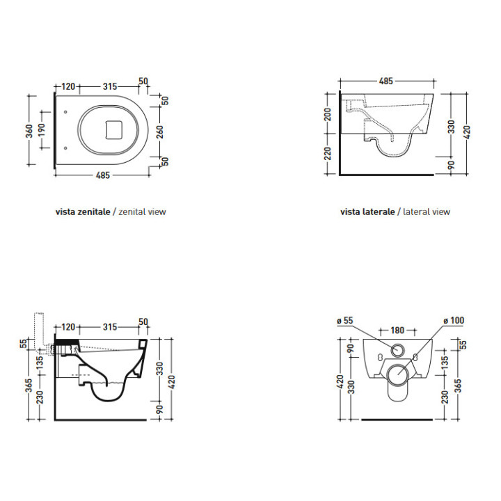 Miska Flaminia Mini Link wisząca- sanitbuy.pl