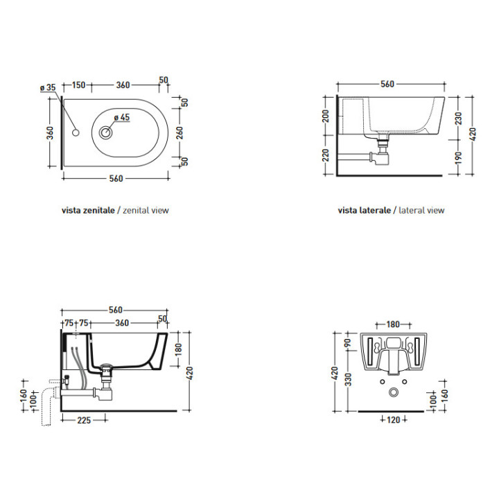 Bidet Flaminia Link wiszący- sanitbuy.pl