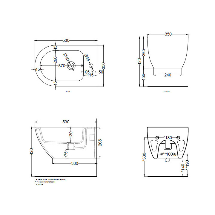 Bidet wiszący Cielo Enjoy 34,8x53 cm biały- sanitbuy.pl