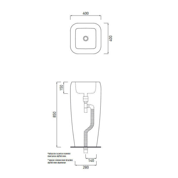 Umywalka Cielo Shui 40x40x85, stojąca- sanitbuy.pl