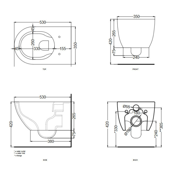 Miska wisząca Cielo Enjoy Keep Clean, 35x53 cm, biała- sanitbuy.pl