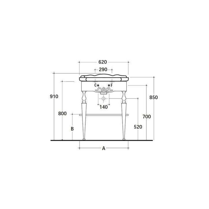 Stelaż podumywalkowy Globo Paestum chrom- sanitbuy.pl