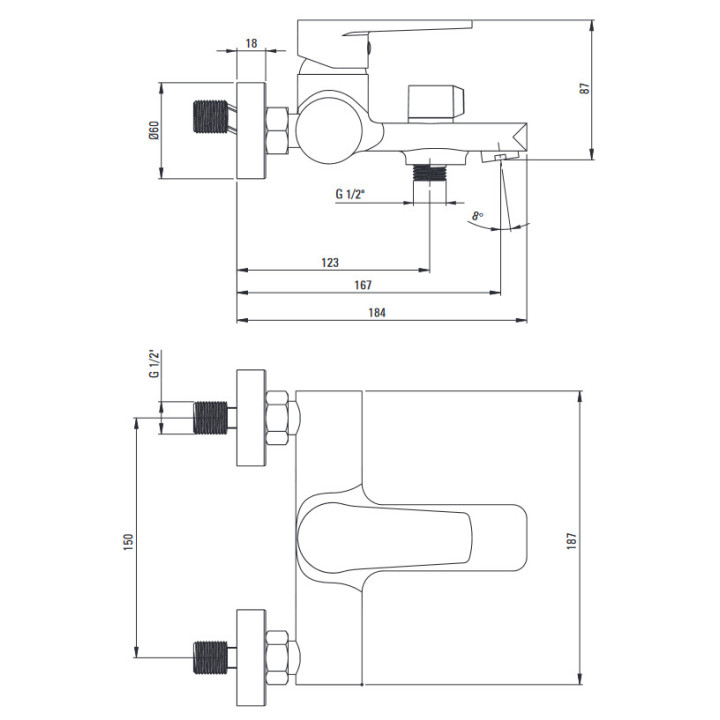 Bateria umywalkowa podtynkowa, Deante Temisto, nero