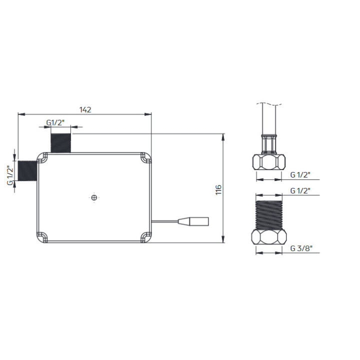 Bezdotykowa bateria umywalkowa z regulacją temperatury - 230/6V, Deante Sensor, chrom