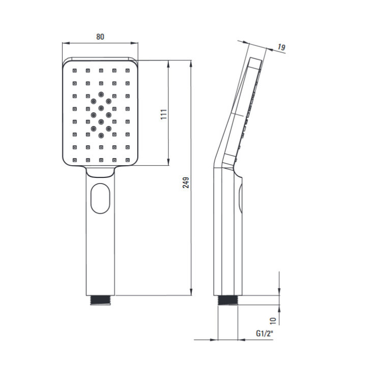 Deszczownica z baterią prysznicową termostatyczną, Deante , chrom