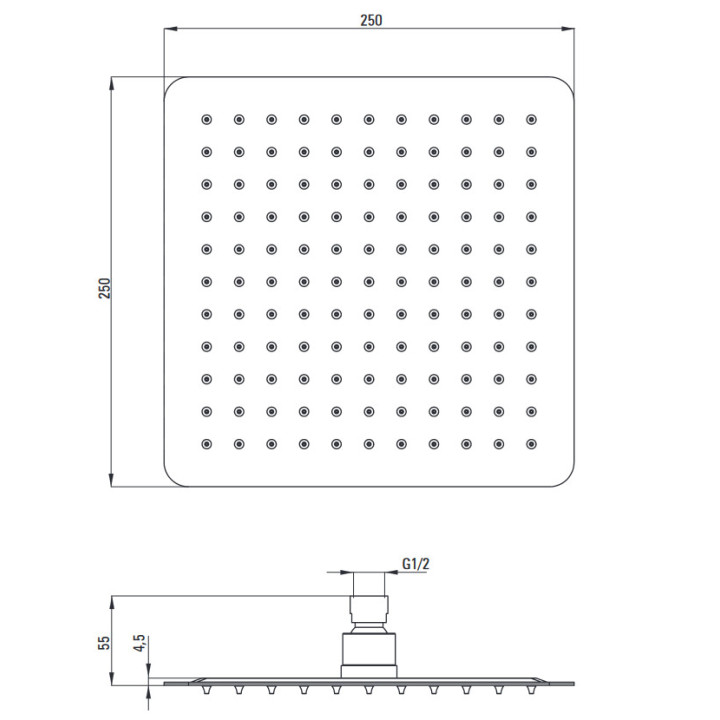 Deszczownica z baterią prysznicową termostatyczną, Deante , chrom