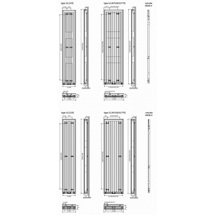 Grzejnik Purmo Tinos V 11 wys. 1800x325 mm- sanitbuy.pl