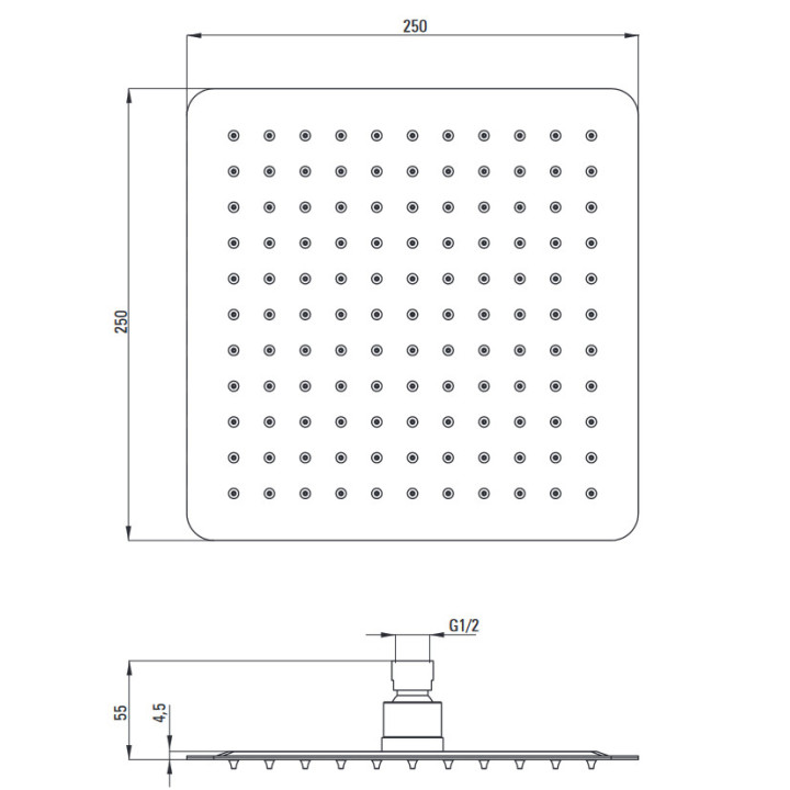 Deszczownica z baterią prysznicową termostatyczną, Deante , złoto szczotkowane