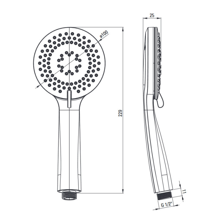Deszczownica z baterią prysznicową , Deante Anemon , nero