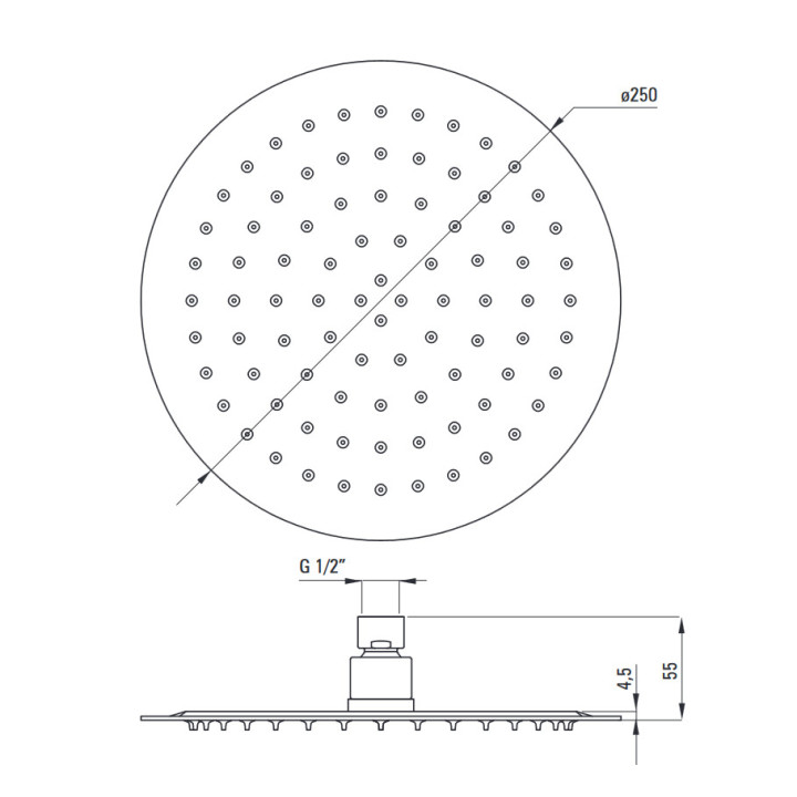 Deszczownica z baterią prysznicową , Deante Anemon , nero