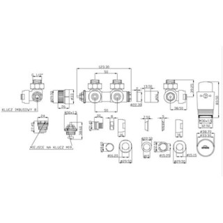 Zestaw termostatyczny Invena uniwersalny, jednootworowy typu Duoplex Prov - biały błyszczący