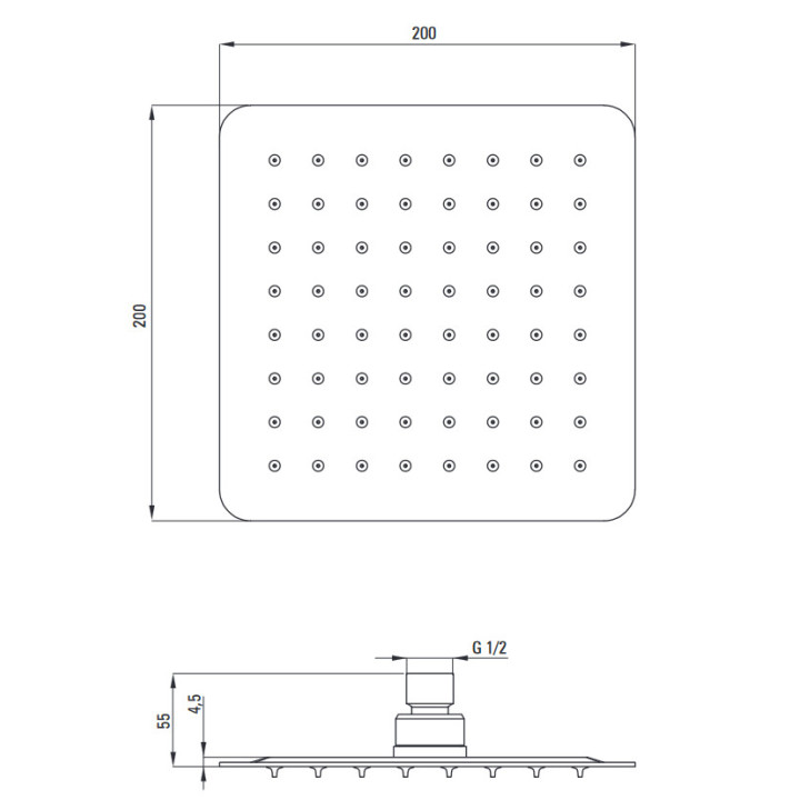 Deszczownica z baterią prysznicową, Deante Corio , chrom