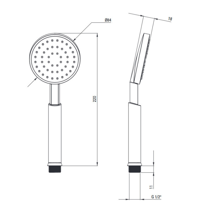 Deszczownica z baterią wannową, Deante Tubo, chrom