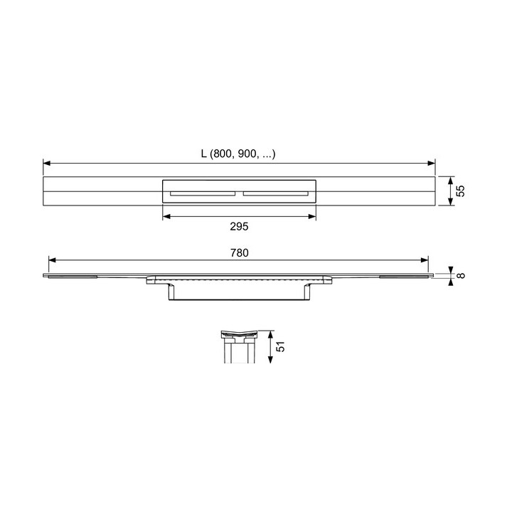 Ruszt profilu prysznicowego TECEdrainprofile, kolorowa powłoka PVD, 800mm, złoty optyczny szczotkowany