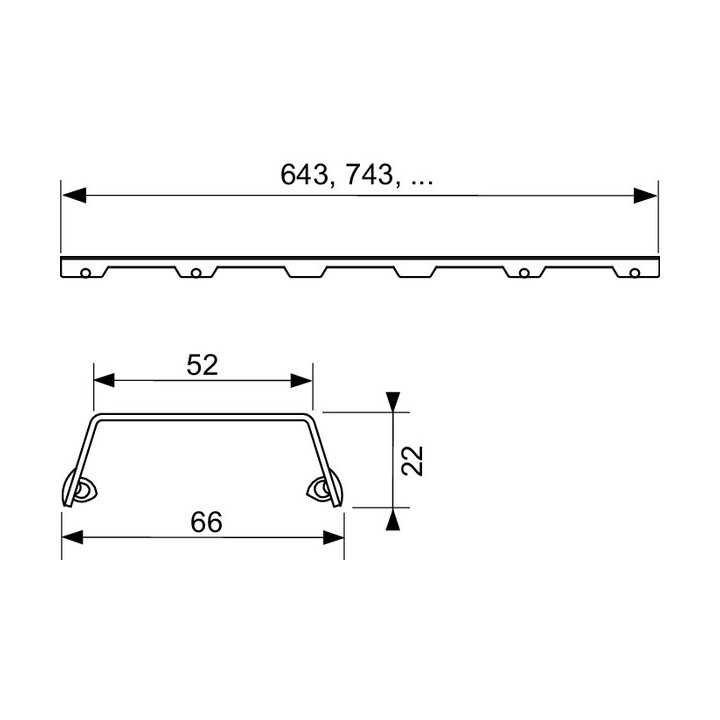 Ruszt prosty TECE drainline Steel II 900 mm stal szczotkowana- sanitbuy.pl