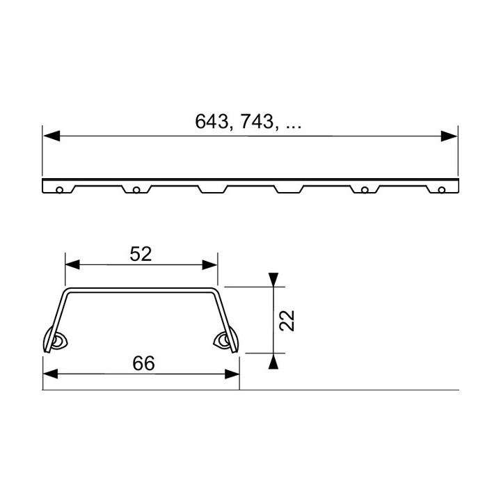 Ruszt prosty TECE drainline Steel II 800 mm stal szczotkowana- sanitbuy.pl