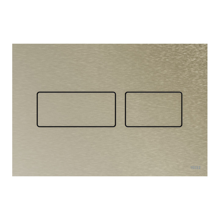 Przycisk spłukujący do WC TECEsolid, spłukiwanie dwoma ilościami wody - mosiądz szczotkowany