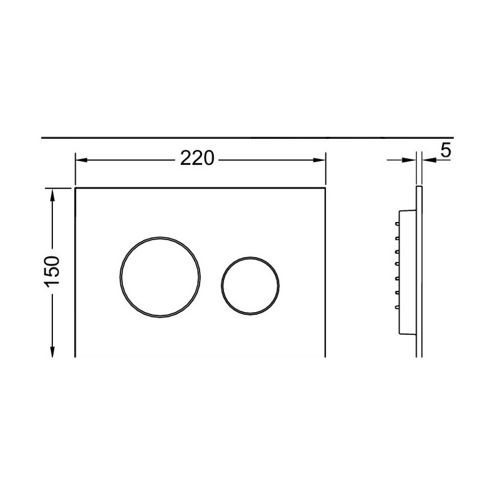 Przycisk spłukujący do WC TECEsolid z metalu, spłukiwanie dwoma ilościami wody - stal nierdzewna szczotkowana