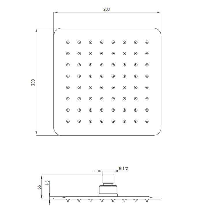 Deszczownica z baterią prysznicową, Deante Temisto, nero