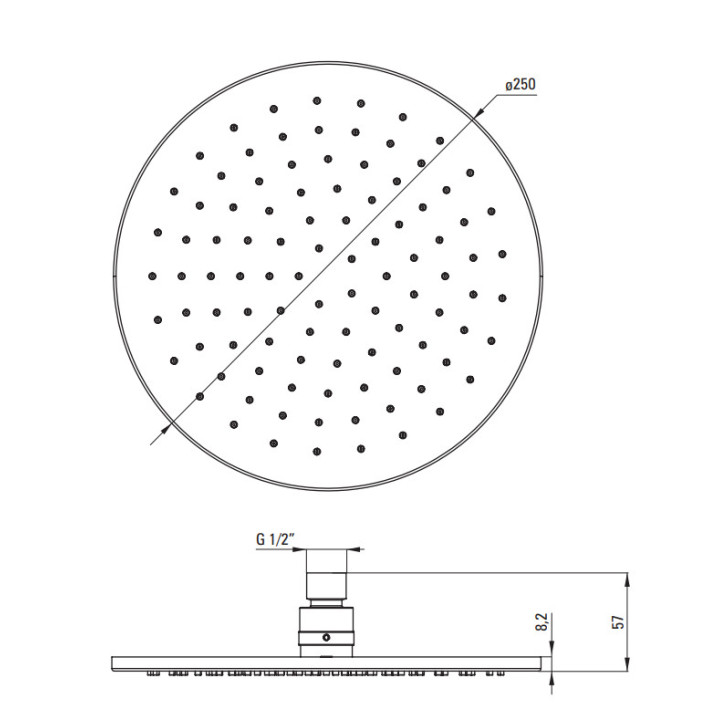 Głowica natryskowa Deante Floks fi 300mm stal- sanitbuy.pl