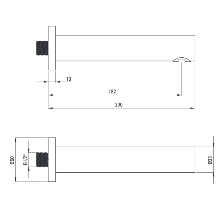 Wylewka prysznicowa ścienna 400mm Deante Cascada , titanium 