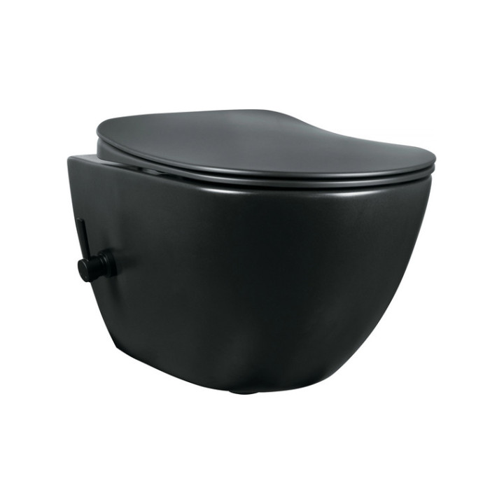 Miska WC z funkcją bidetu z baterią mieszaczową, Deante Peonia, nero