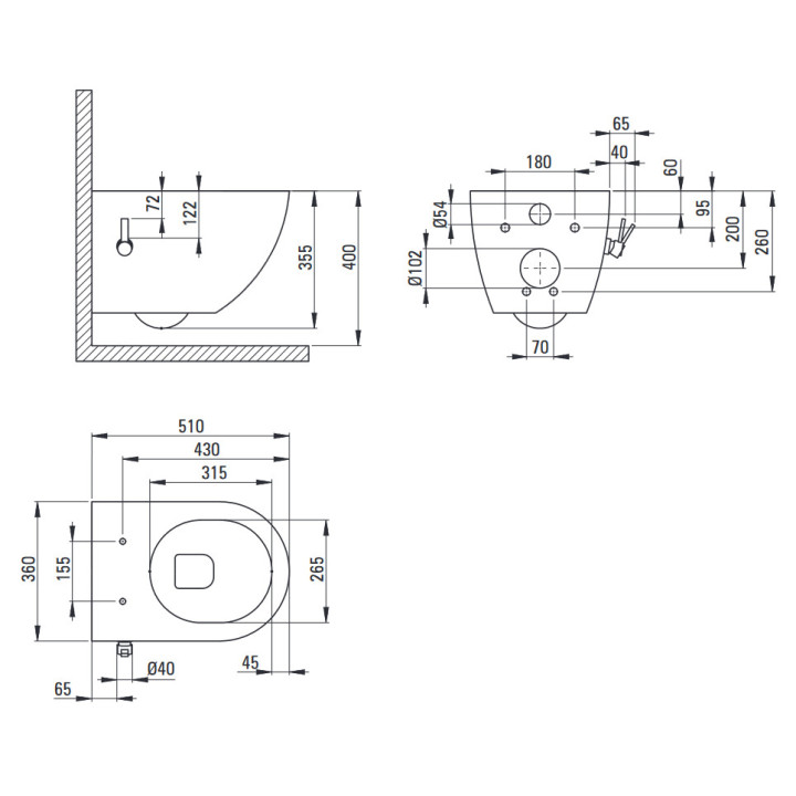 Miska WC z funkcją bidetu z baterią mieszaczową, Deante Peonia, nero