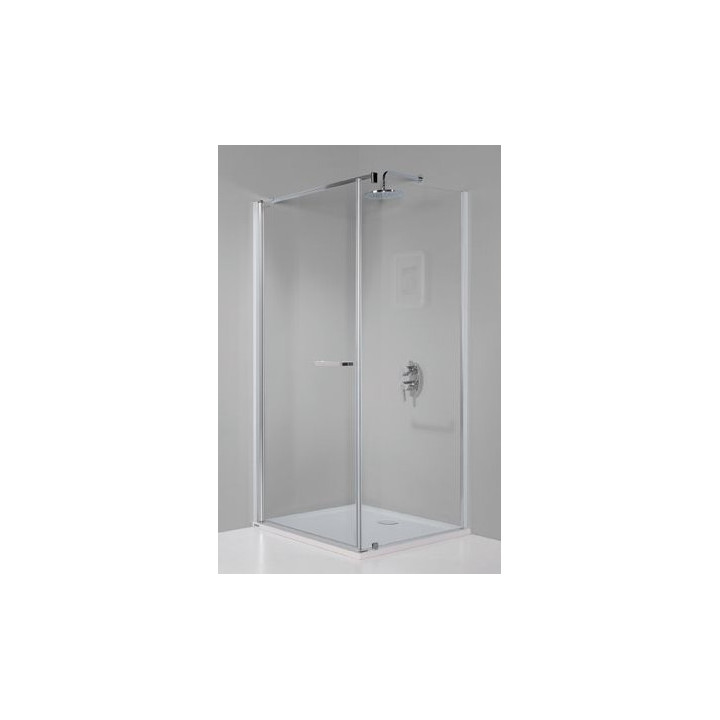 Kabina prysznicowa kwadratowa 80x80cm, Sanplast KNDJ/PRIII-80-S sbW0, szkło przejrzyste, profil srebrny błyszczący