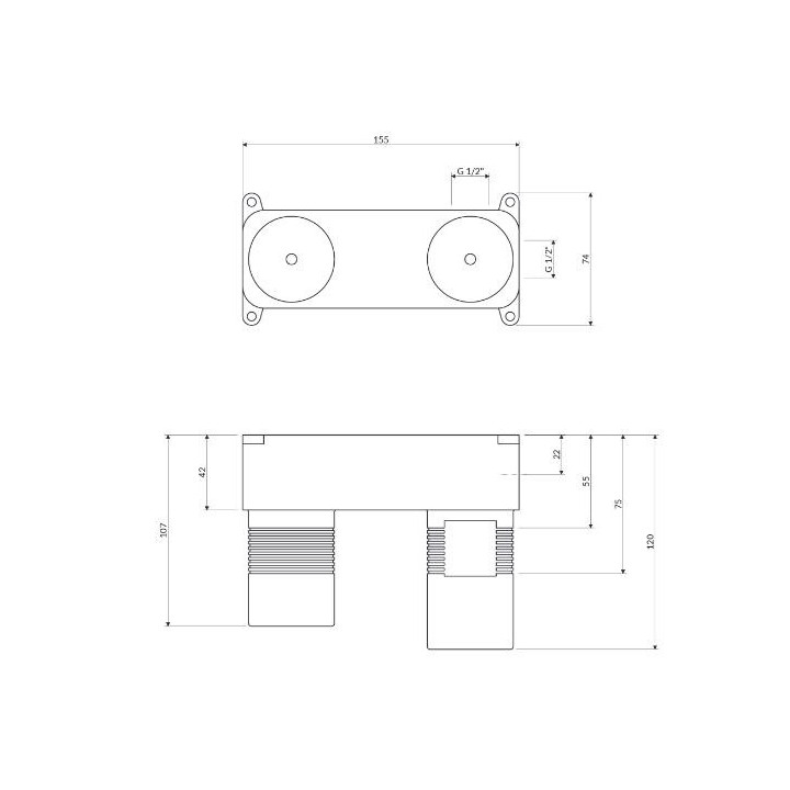 Bateria umywalkowa Omnires podtynkowa, czarna
