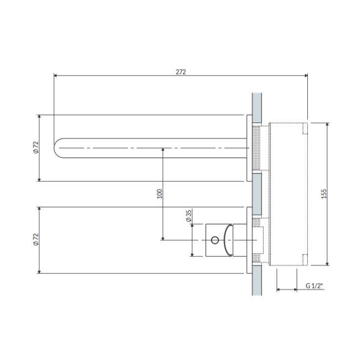 Bateria umywalkowa Omnires podtynkowa, czarna