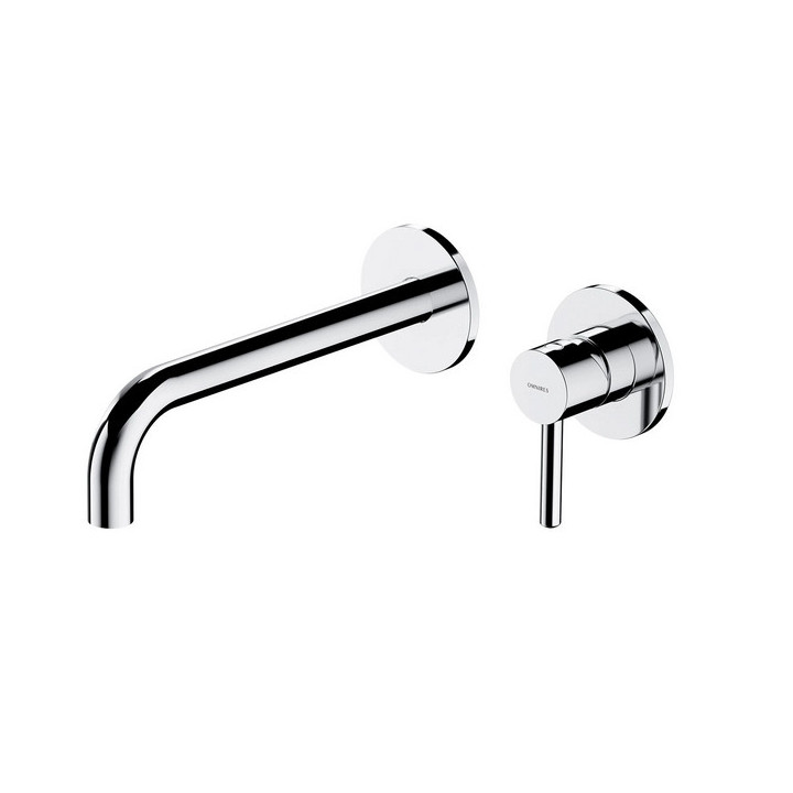 Bateria umywalkowa podtynkowa z długą wylewką, Omnires Y - Biały mat