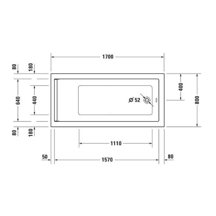 Wanna Duravit Starck prostokątna do zabudowy 170x80 cm- sanitbuy.pl