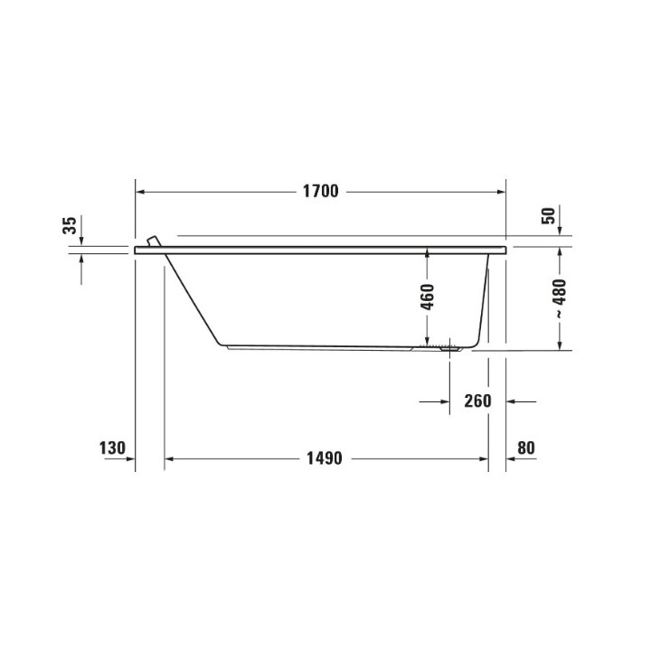 Wanna Duravit Starck prostokątna do zabudowy 170x80 cm- sanitbuy.pl