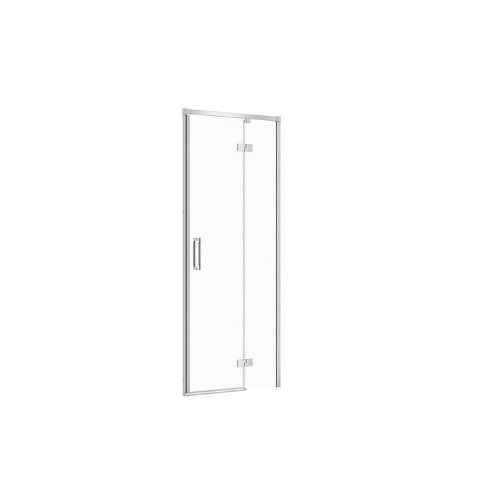 Drzwi na zawiasach kabiny prysznicowej 80x195cm, Cersanit Larga, prawe transparentne, profil chrom