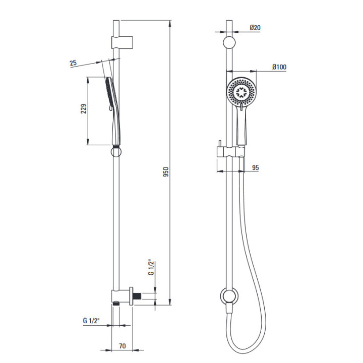 Zestaw prysznicowy podtynkowy, Deante Arnika, złoto 