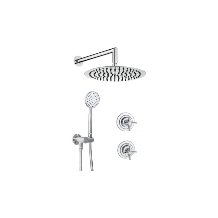 Zestaw prysznicowy podtynkowy z drązkiem, Deante Arnika, nero