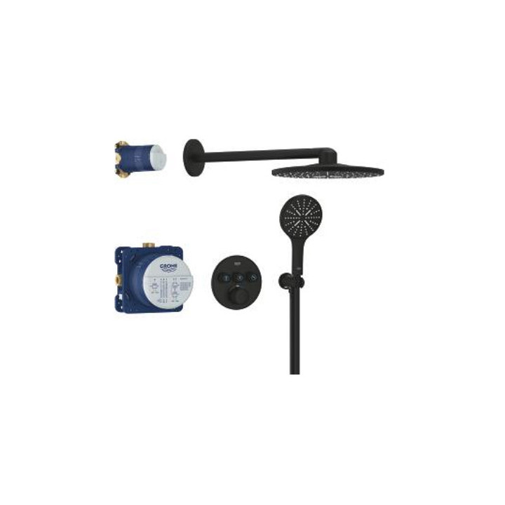 Podtynkowy zestaw prysznicowy z deszczownicą Rainshower smartactive 310, czarny