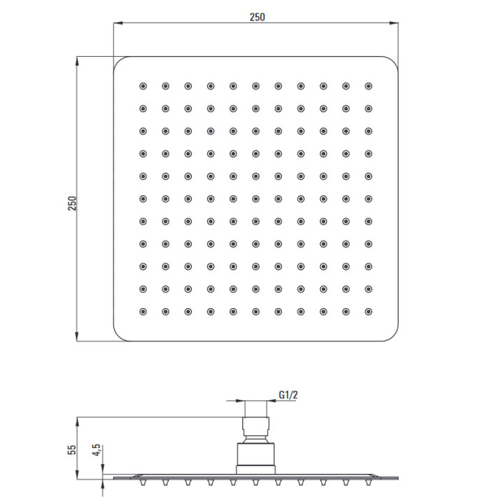 Zestaw prysznicowy podtynkowy z główką prysznicową, Deante Silia, złoto szczotkowane