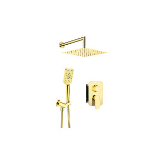Zestaw prysznicowy podtynkowy z główką prysznicową, Deante Silia, złoto szczotkowane