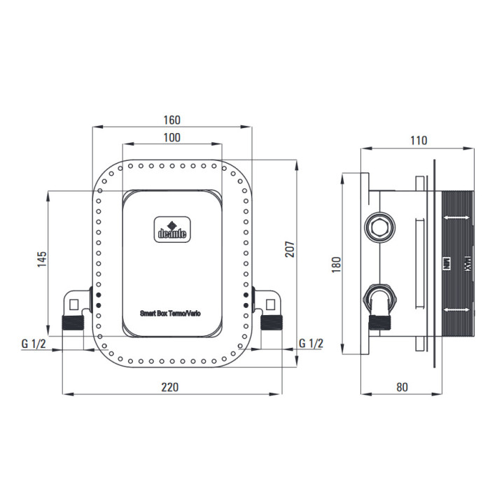 Zestaw prysznicowy podtynkowy z BOXem mieszaczowym, Deante Alpinia, złoty