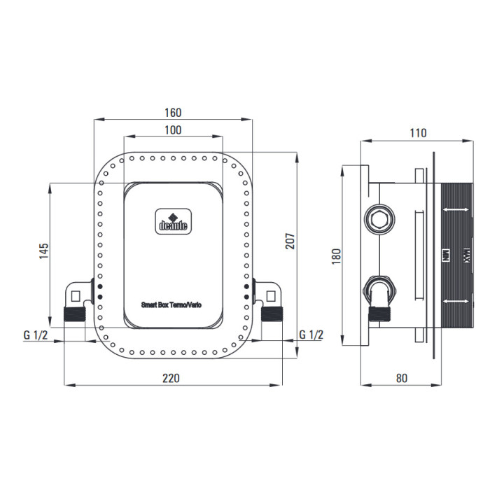 Zestaw prysznicowy podtynkowy z BOXem mieszaczowym, Deante Arnika, złoty