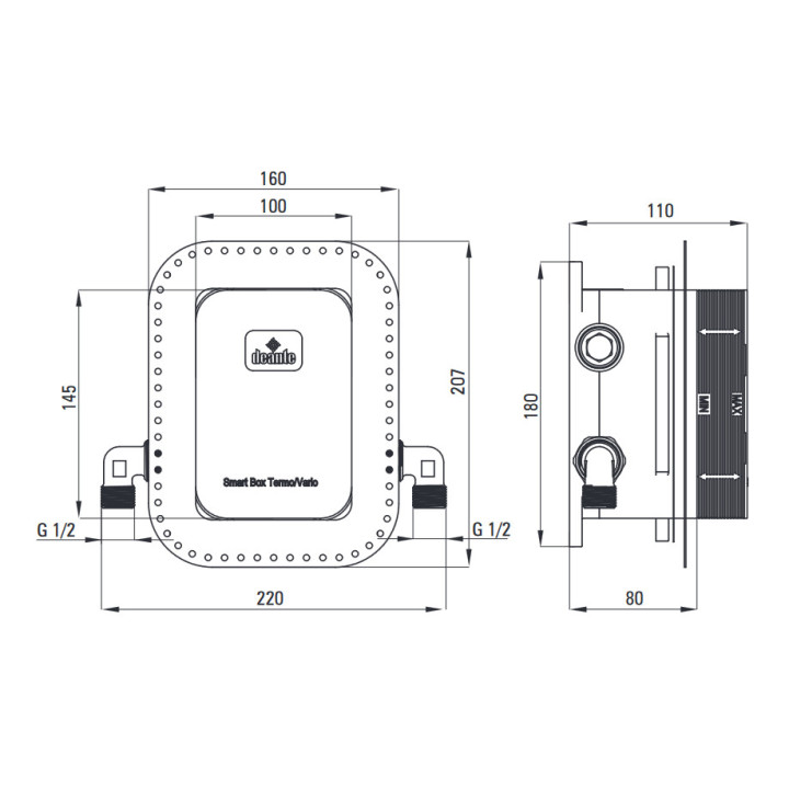 Zestaw prysznicowy podtynkowy z BOXem mieszaczowym, Deante Arnika, nero