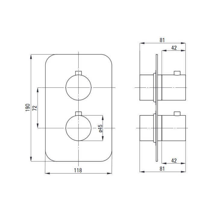 Zestaw prysznicowy podtynkowy z BOXem termostatycznym, Deante Box, bianco